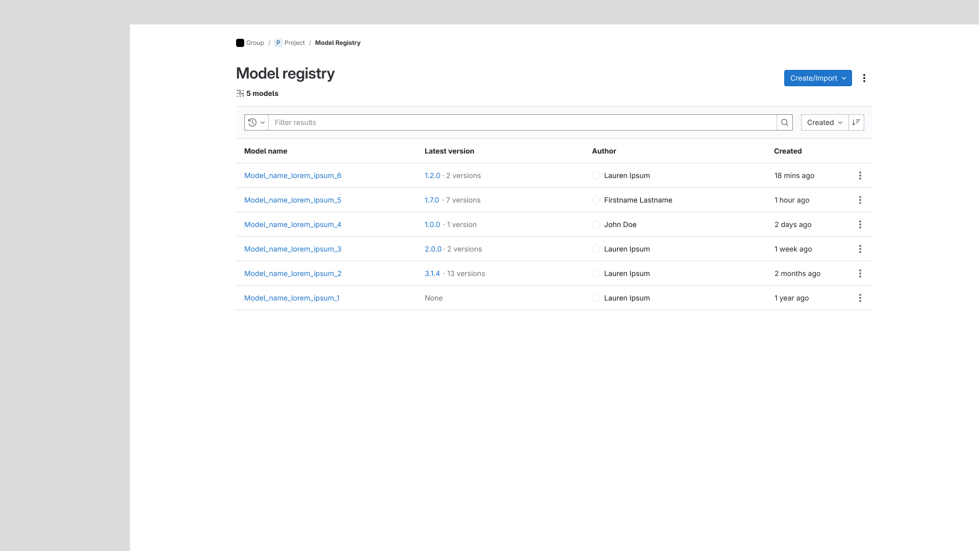Model Registry Prototype Preview