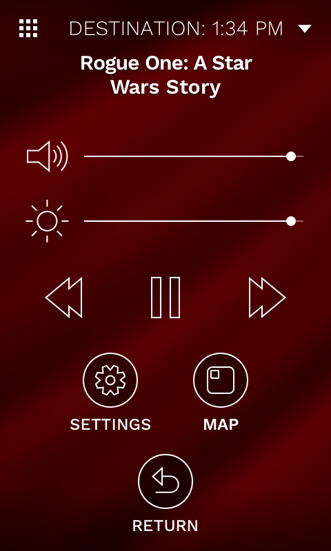The movie controls on the handheld device.